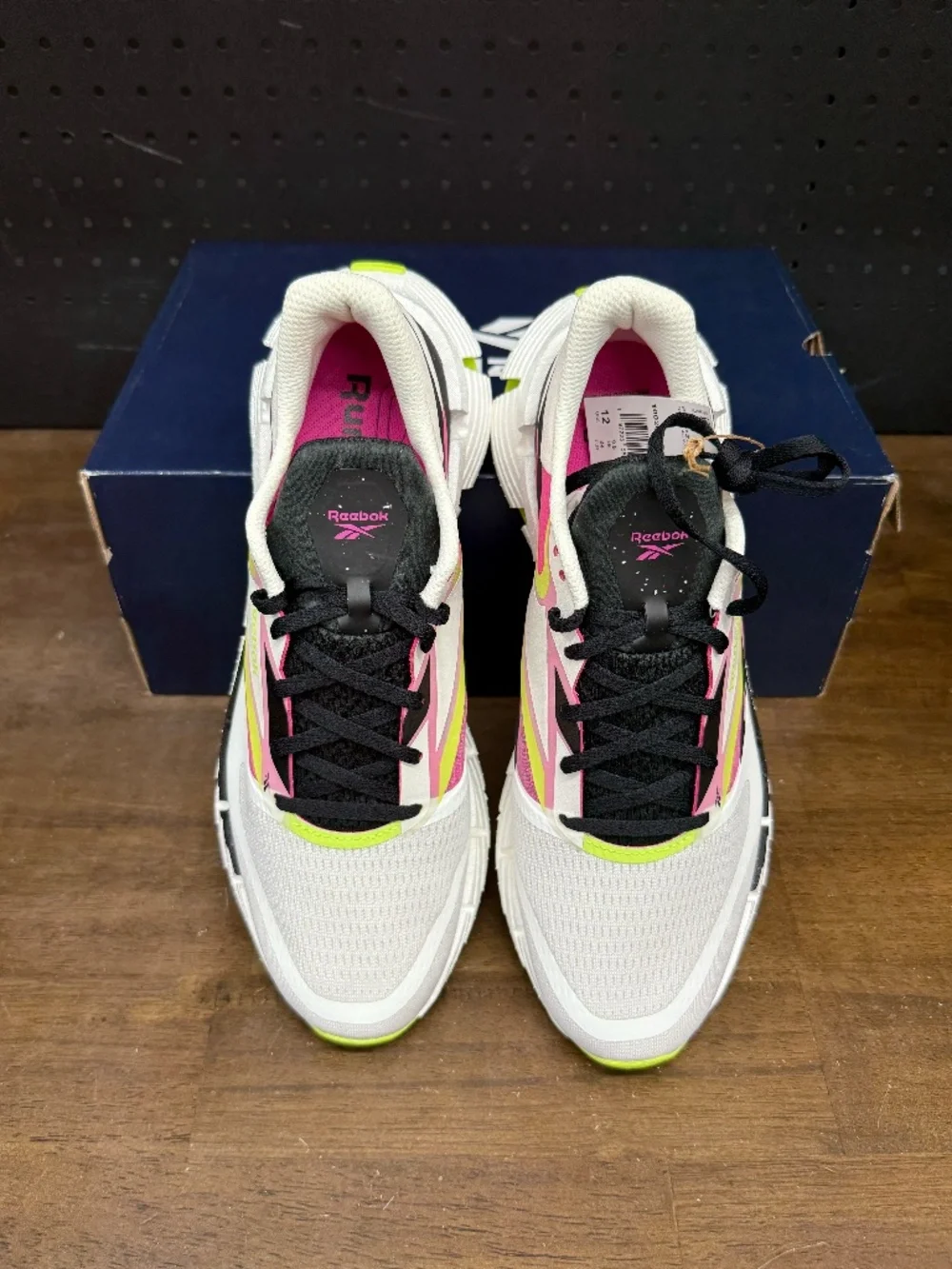 New W/ Box! Women's Reebok FloatZig 1 'Chalk Laser Pink' White Sneakers Size 12